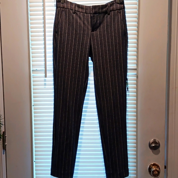 Ankle length Navy/ white pinstripe pants. - Picture 1 of 6